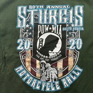 Sturgis 2020 Black Hills Bike Rally 80th Anniversary POW MIA Men's T-Shirt (3XL)